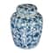 Hello Honey® 8'' Blue & White Ceramic Ginger Jar with Lid
